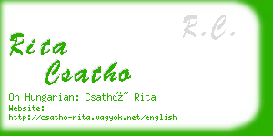 rita csatho business card